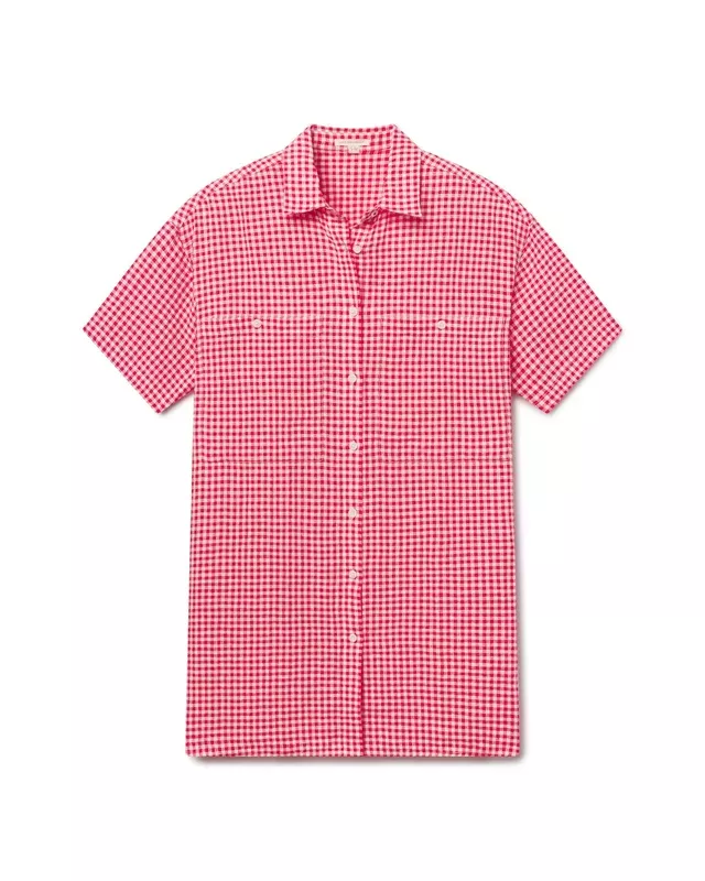 Getaway Mini Dress – Gingham: Sweet Chili Heat / Coconut