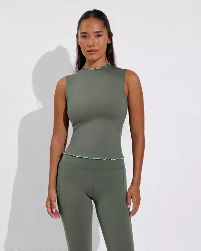 Rays Sleeveless Top *Long *Wavy – Agave / Drift